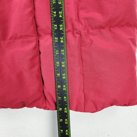 Eddie Bauer Coat Women XS Petite Red Vintage Goose Down Long Parka Hooded Winter - Picture 8 of 16